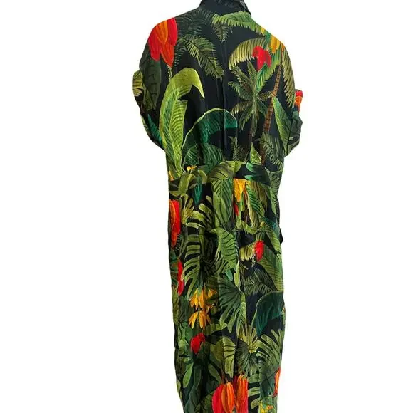 Farm Rio Cocoa Forest Jumpsuit Romper Size: Large Tropical Beach Vacation - Picture 5 of 11